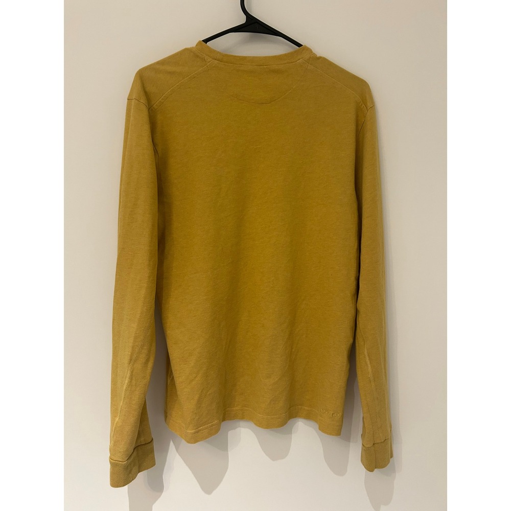 Nike Dri-FIT Mens Small Long Sleeve Training Shirt Mustard Yellow Swoosh Logo - Picture 7 of 8
